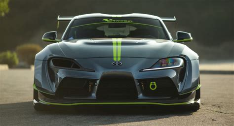Toyota Supra With Wild Widebody Kit Huge Wing Looks Bonkers Carscoops