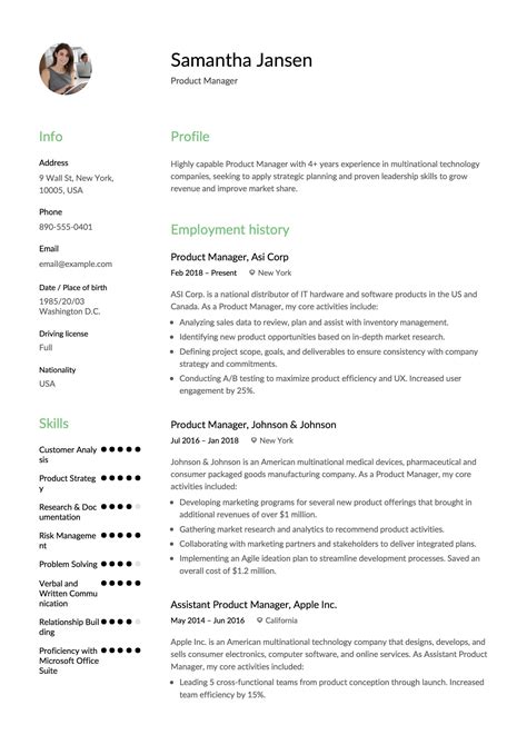 Product Manager Resume And Guide Manager Resume Resume