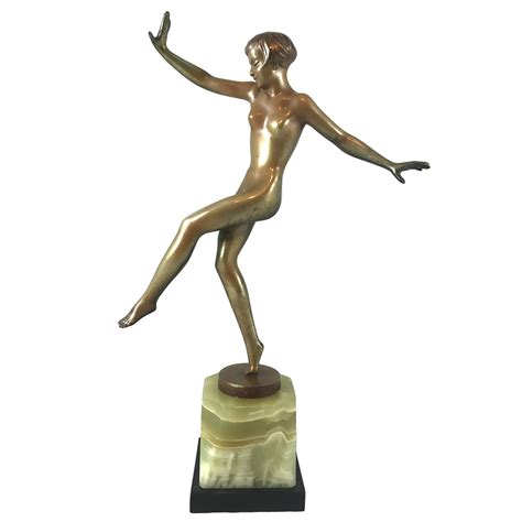 Art Deco Cold Painted Bronze Figure Of A Dancer By Josef Lorenzl