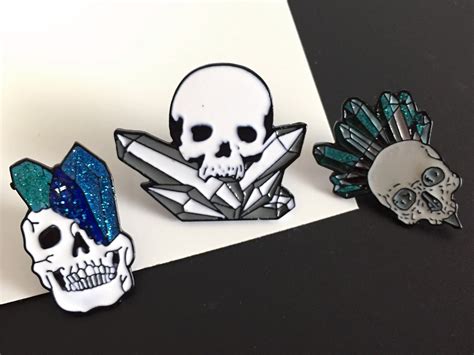 Skull horror enamel pin Pins Soft Enamel Pin set cute lapel | Etsy