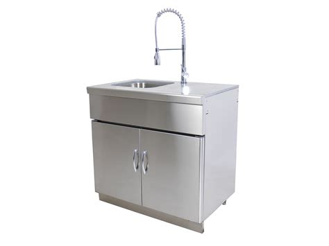 Liziwei commercial stainless steel sink, simple kitchen sink, 304 stainless steel sink single tank with stand, outdoor indoor garage kitchen laundry room. Outdoor Kitchen Module - Sink Unit - Grandfire BBQ