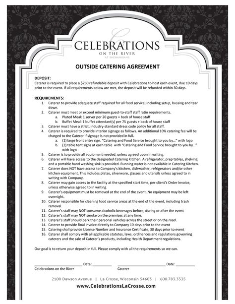 Outside Catering Contract Sample Templates At