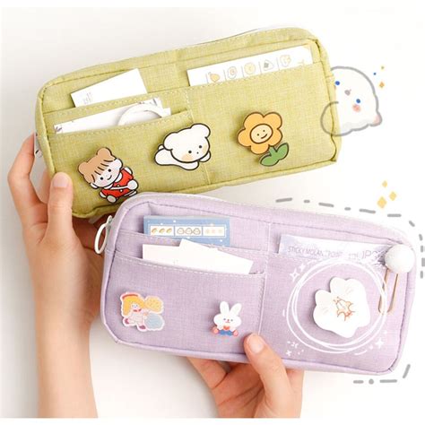 Kawaii Large Pencil Case Stationery Storage Bags Canvas Etsy