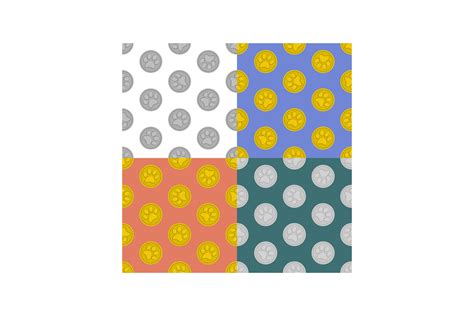 Set Of Seamless Patterns With Gold Medal Graphic By Rnko · Creative Fabrica