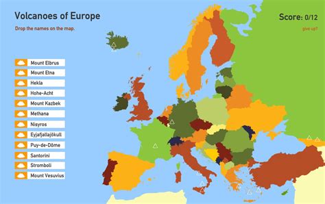 Interactive Map Of Europe Volcanoes Of Europe Toporopa Mapas Interactivos