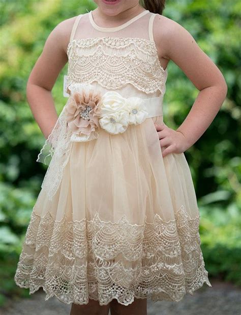 Girls Ivory Lace Dresscrochet Lace Dressivory Flower Girl Etsy