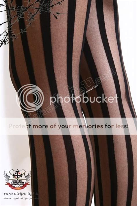Punk Rock Goth EMO Opaque Sheer Translucent Stripe Vertical Line Pantyhose EBay