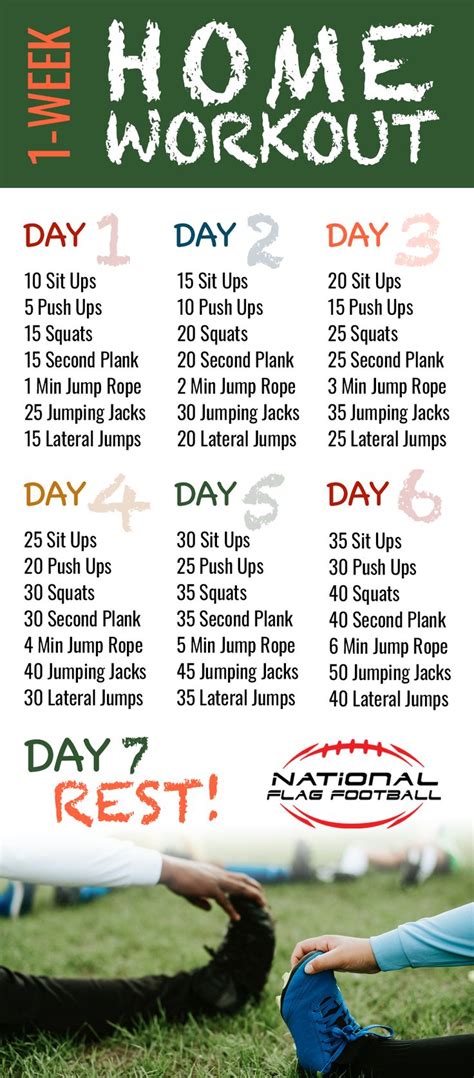 Home Workout For Flag Football Athletes Football Workouts Soccer