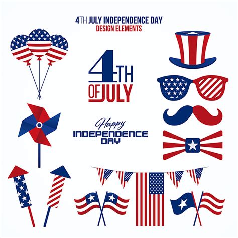 Fourth Of July Design Elements 638220 Vector Art At Vecteezy