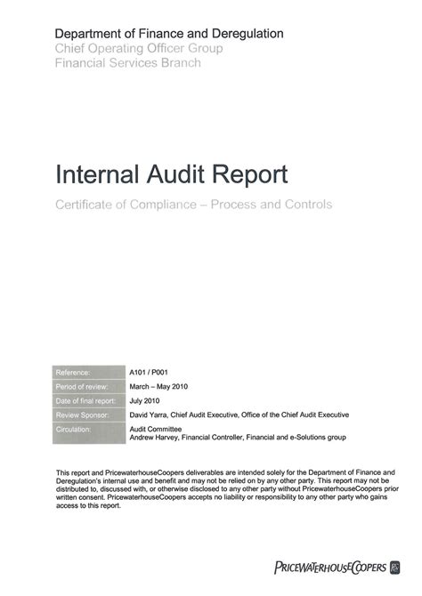 Internal Audit Report 19 Examples Format Pdf Examples