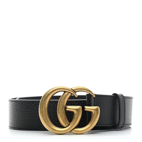 Gucci Textured Calfskin Double G 40mm Belt 75 30 Black 888423