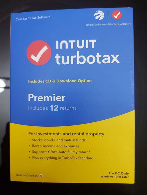 Intuit Turbotax Premier Returns Windows Bilingual Canada