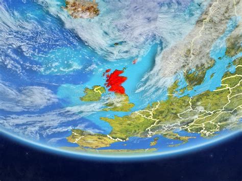 Scotland From Space On Earth Stock Illustration Illustration Of Earth