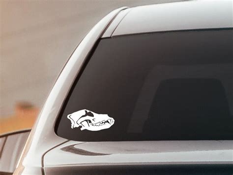 Wolf Skull Decal Car Decal Wolf Skull Sticker Durable Etsy