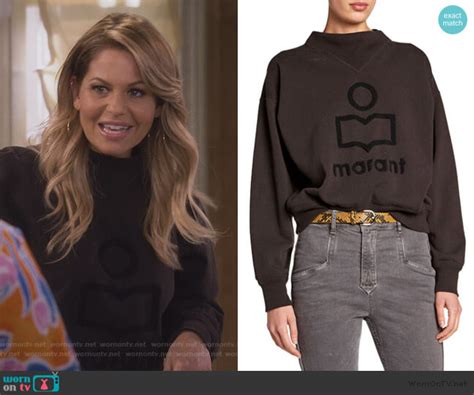 wornontv dj s brown isabel marant logo sweater on fuller house candace cameron bure clothes