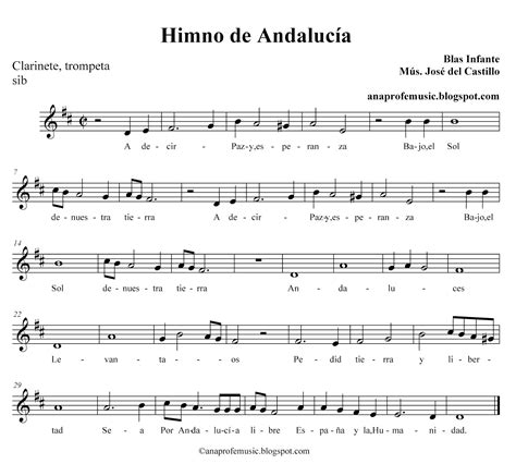 Anaprofemusic Partitura Himno A Andalucía