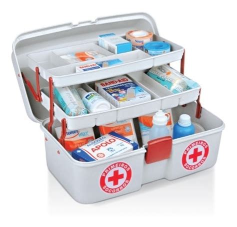 caixa emergência kit primeiros socorros mala remédios maleta enfermagem shopee brasil