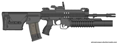 Custom Bullpup Assault Rifle With Grenade Launcher By