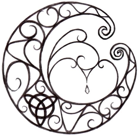 Wiccan Moon Tattoo Design By Natzs101 On Deviantart In 2023 Wiccan