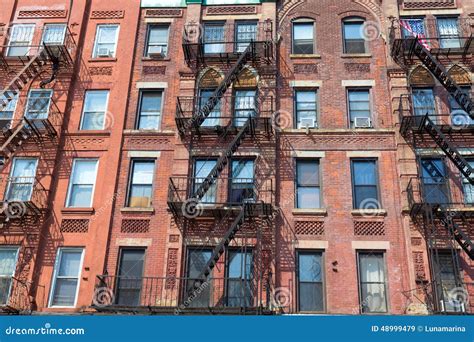 Brooklyn Brickwall Facades In New York Us Stock Image Image Of