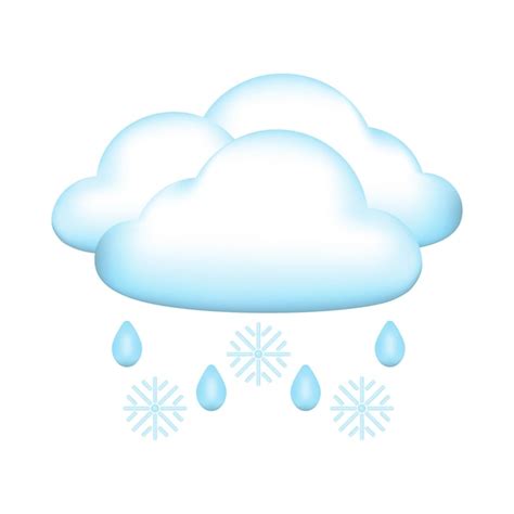 Premium Vector 3d Cartoon Icon The Weather Forecast Snowfall And