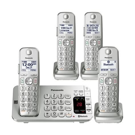 Panasonic Link2cell Cordless Phone System With 4 Handsets Digital