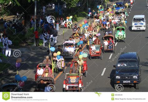 Becak Indonesian Traditional Trishaws Editorial Stock Photo Image Of
