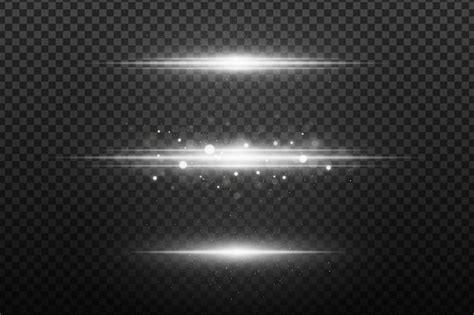 Set Of White Flashes Light Effects On A Transparent Background