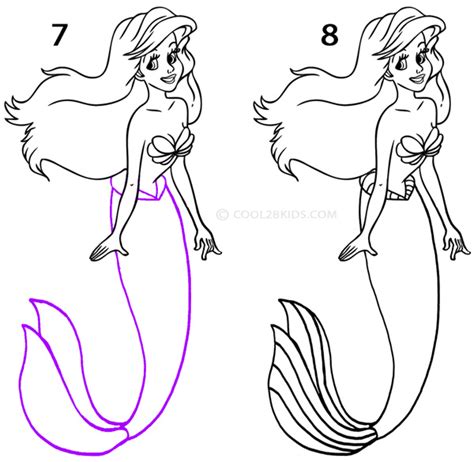 How To Draw A Mermaid Step By Step Pictures Cool2bkids