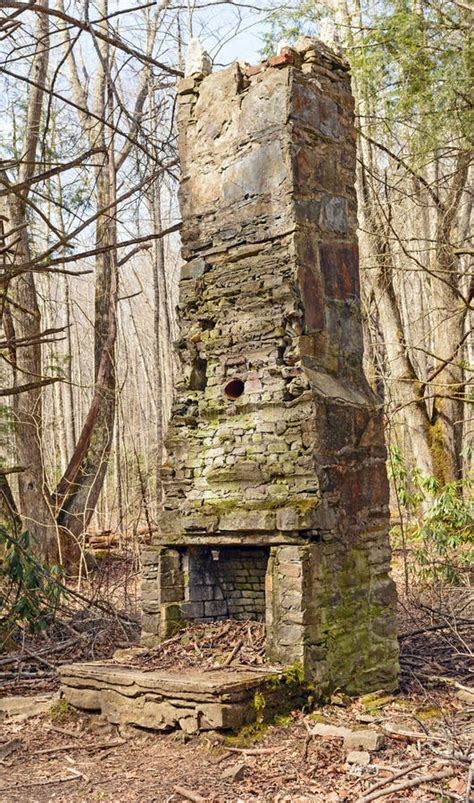 Ruins Of An Old Chimney In The Wilderness Stock Image Image Of