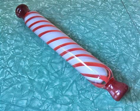 Vintage Candy Striped Glass Rolling Pin Etsy