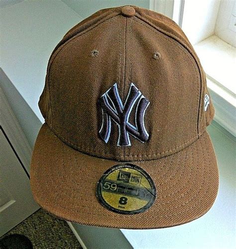 New York Yankees Baseball Cap 59fifty Mlb Ball Hat Ny Fitted Brown Usa