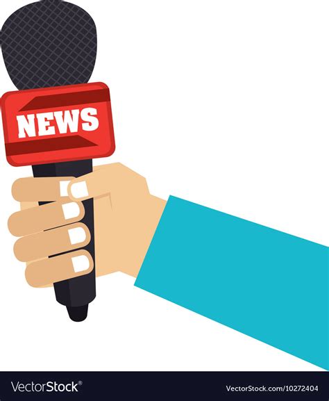 Microphone News Journalist Hand Royalty Free Vector Image