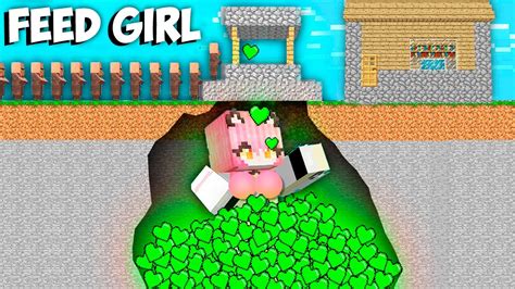 Why All Villagers Feed Biggest Pink Girl Monster In Minecraft Youtube