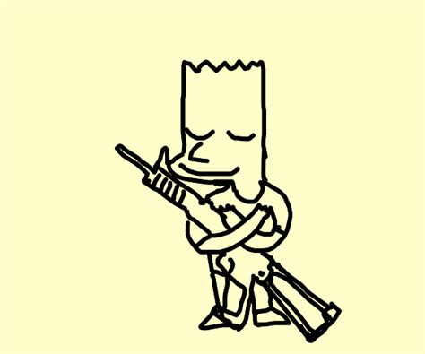 Bart Hugging A Gun Drawception