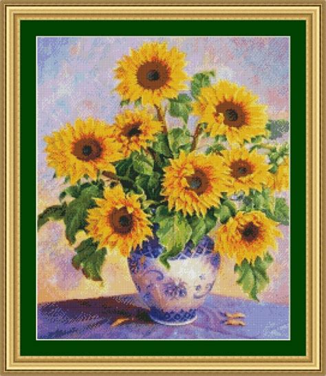 Maybe you would like to learn more about one of these? 49 57 Sunflowers in Vase Counted Cross Stitch 14CT DIY ...