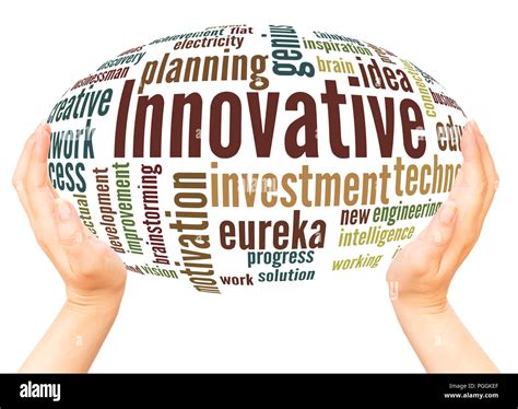 Innovate Word Cloud Hand Sphere Concept On White Background Stock Photo