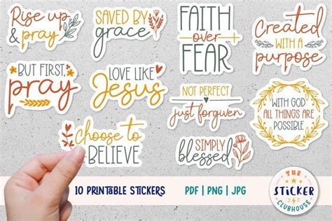 10 X Religious Stickers Christian Sticker Bundle 1515008 Stickers