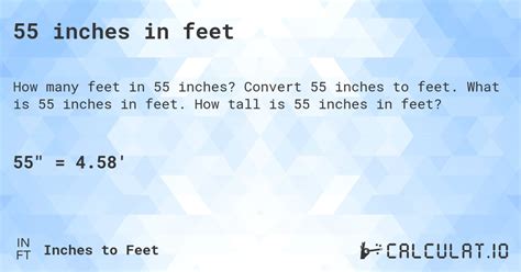 55 Inches In Feet Calculatio