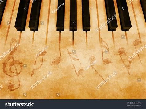 Abstract Music Background Keyboard Musical Notes Stock Illustration
