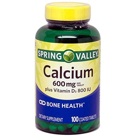 spring valley calcium with vitamin d 600 mg 100 tablets pricepulse