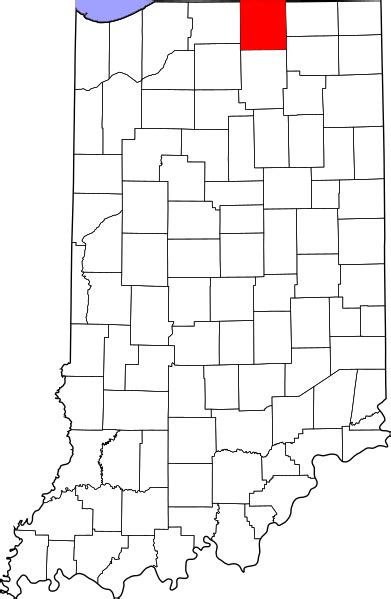 Image Map Of Indiana Highlighting Elkhart County