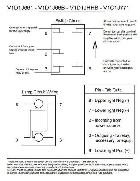 We have all the rocker switches we carry documented here, as well as some special use diagrams. Carling Whip Light Switch