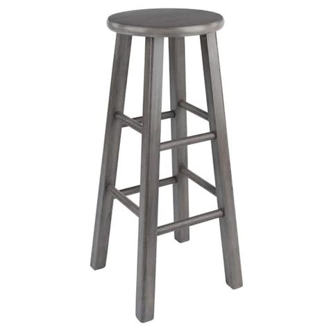 Winsome Wood Ivy 29 In Rustic Gray Solid Wood Frame Bar Stool 16230