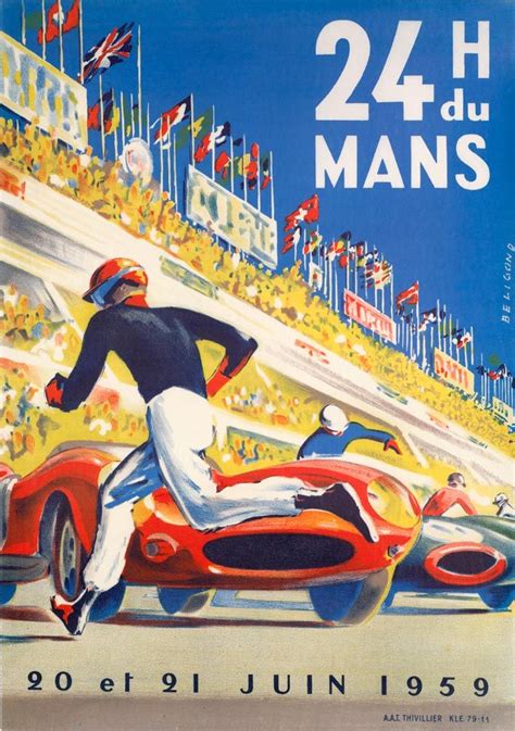 1959 24 Hrs Le Mans Vintage Poster Vintage Racing Poster Auto