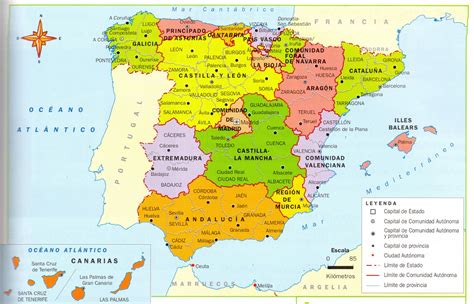 Antonio Alonso Espa A Geografia Mapa De Las Comunidades Aut Nomas Y Provincias De Espa A Ud