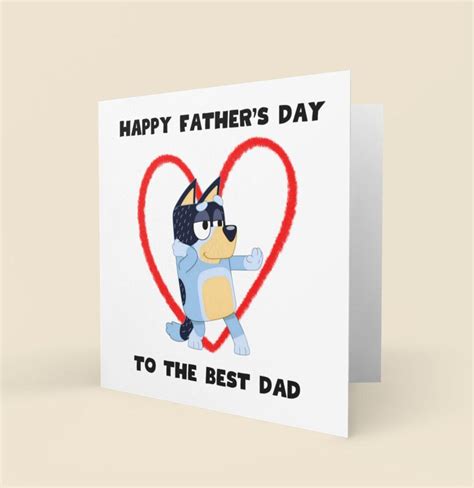 Bluey Card Bluey Fathers Day Card Bluey Birthday Etsy