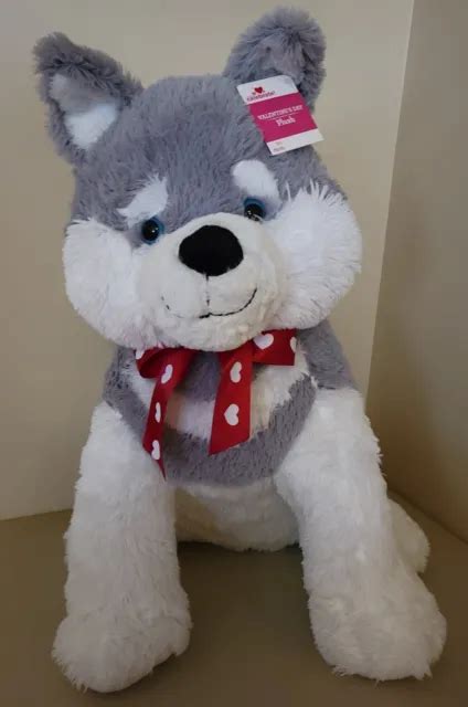Xl Sitting Husky Plush Doll Way To Celebrate Valentine Holiday X Large