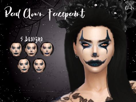 Bad Clown Facepaint By Madamechvlr At Tsr Sims 4 Updates