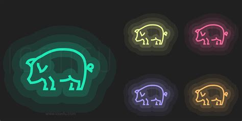Pig Icon Neon Style Iconfu